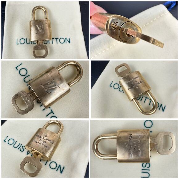 Louis Vuitton vintage brass Lock and Key CHOOSE ONE: 314, 302, 322, 318 Cleaned! - Picture 6 of 7